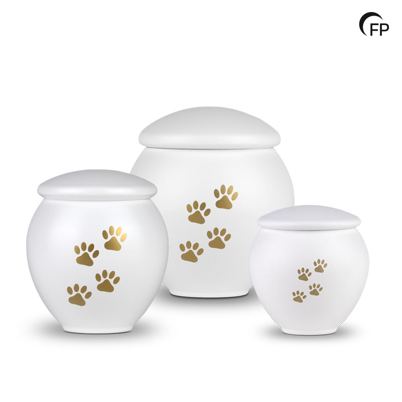 HU 902 M Metaal dierenurn medium - Serenity White