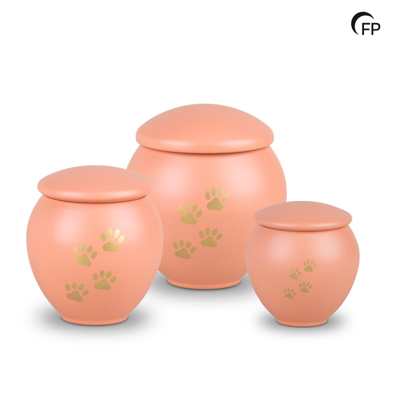 HU 908 L Metaal dierenurn groot - Peach Sunset