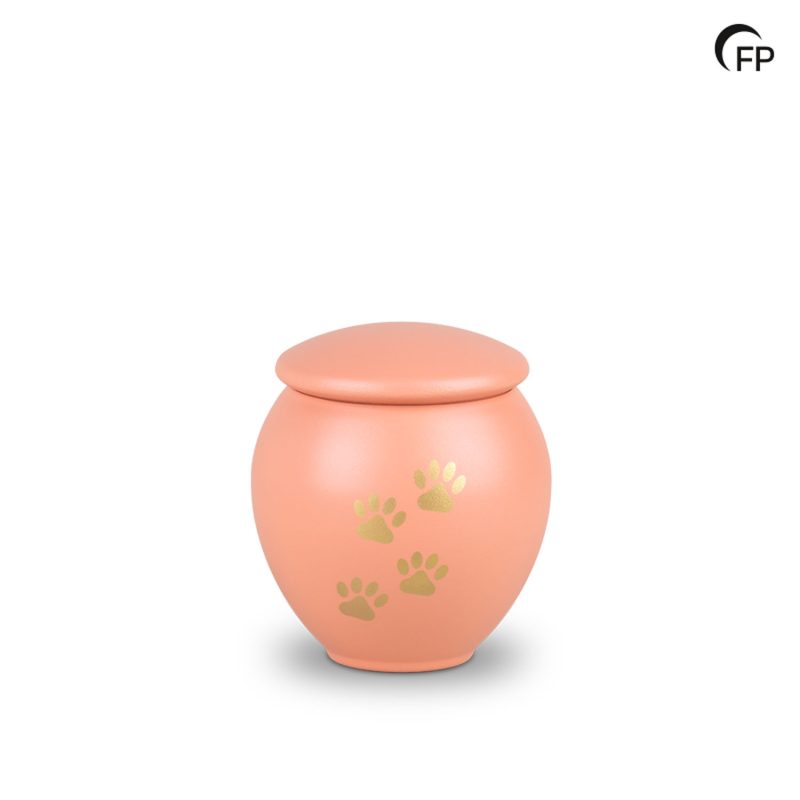 HU 908 M Metaal dierenurn medium - Peach Sunset