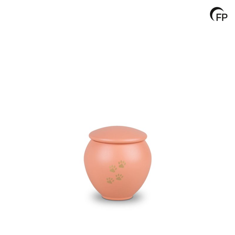 HU 908 S Metaal dierenurn klein - Peach Sunset