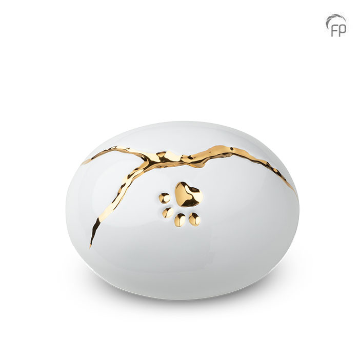 KU 209 Keramische dierenurn Kintsugi